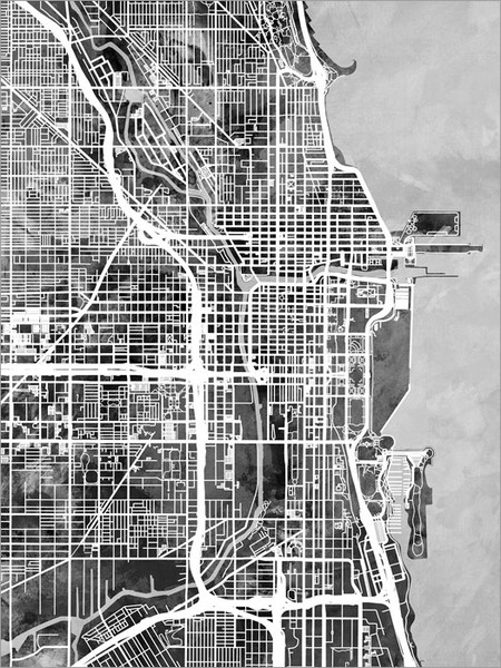 Chicago Illinois Map Poster Art Print