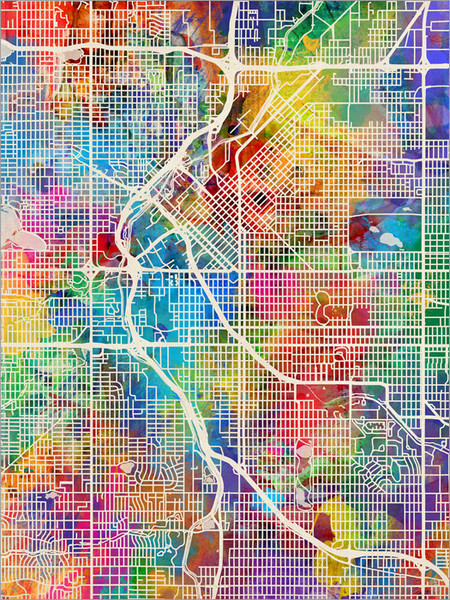 Denver Colorado Map Poster Art Print
