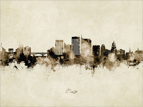 Boise Idaho Skyline Cityscape Poster Art Print