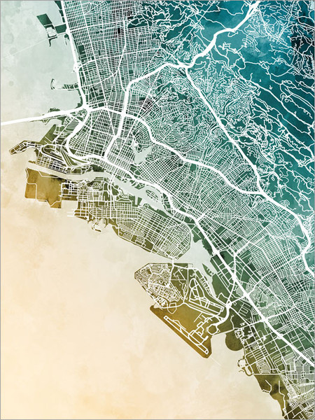 Oakland California Map Poster Art Print