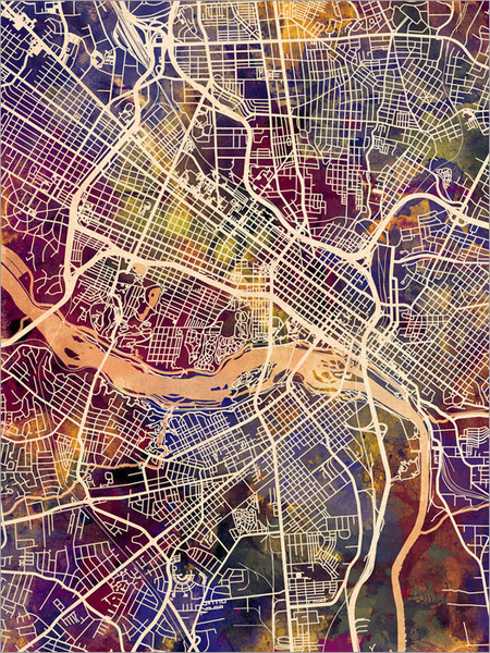 Richmond Virginia Map Poster Art Print