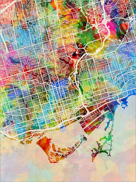 Toronto Canada Map Poster Art Print
