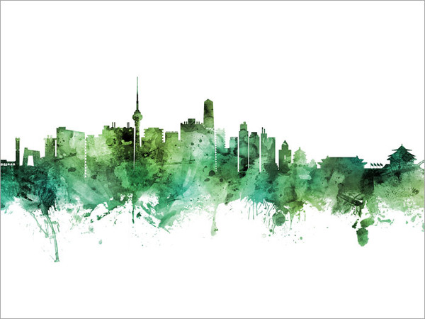 Beijing China Skyline Cityscape Poster Art Print