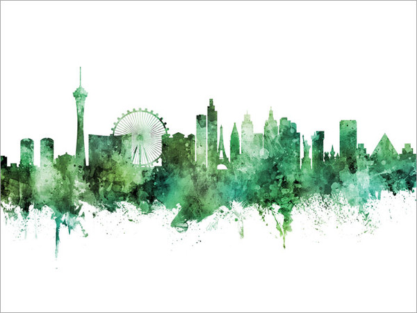 Las Vegas Nevada Skyline Cityscape Poster Art Print