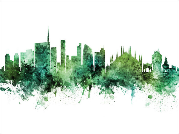 Milan Italy Skyline Cityscape Poster Art Print