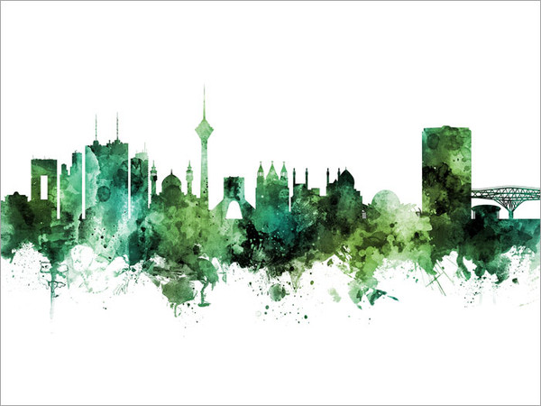 Tehran Iran Skyline Cityscape Poster Art Print