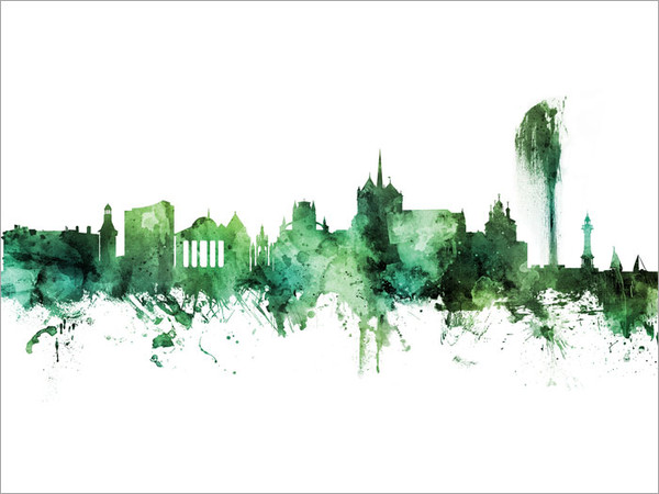 Geneva Switzerland Skyline Cityscape Poster Art Print