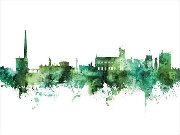 Carlisle England Skyline Cityscape Poster Art Print