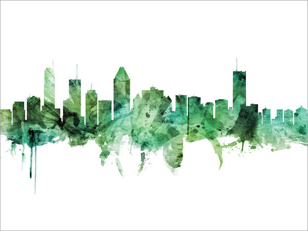 Montreal Canada Skyline Cityscape Poster Art Print Montreal Canada Skyline Cityscape Poster Art Print