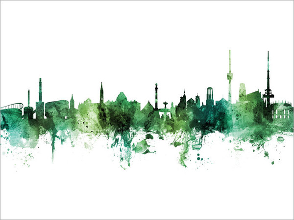 Stuttgart Deutschland Skyline Cityscape Poster Art Print