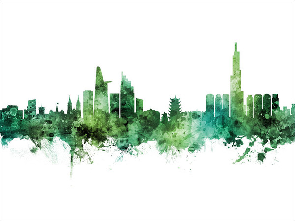 Ho Chi Minh City Vietnam Skyline Cityscape Poster Art Print