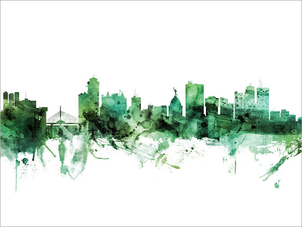 Winnipeg Canada Skyline Cityscape Poster Art Print