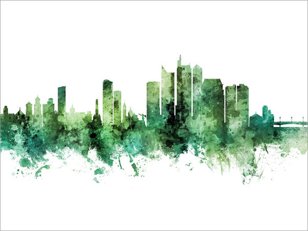 Manila Philippines Skyline Cityscape Poster Art Print