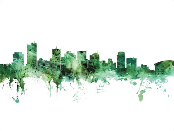 Phoenix Arizona Skyline Cityscape Poster Art Print