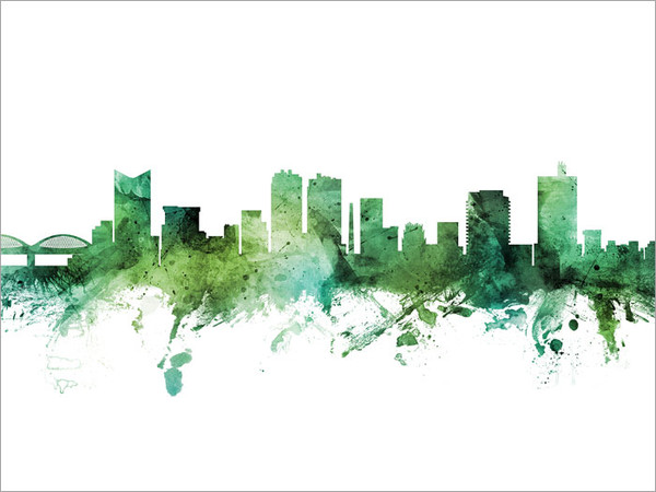 Fort Worth Texas Skyline Cityscape Poster Art Print