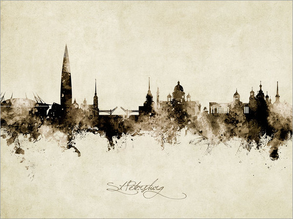 St Petersburg Russia Skyline Cityscape Poster Art Print