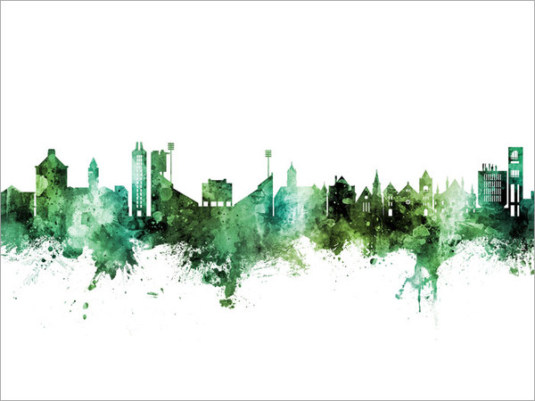 Lawrence Kansas Skyline Cityscape Poster Art Print