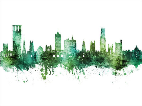 New Haven Connecticut Skyline Cityscape Poster Art Print