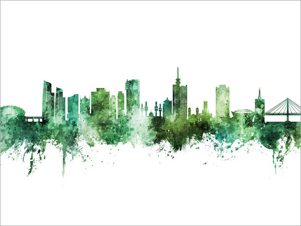 Lagos Nigeria Skyline Cityscape Poster Art Print