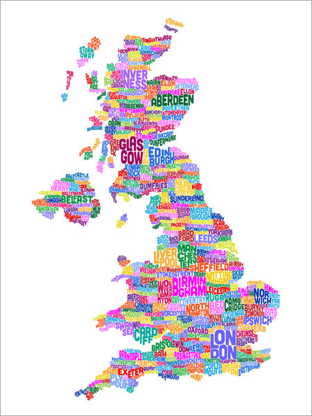 Great Britain Map Poster Art Print