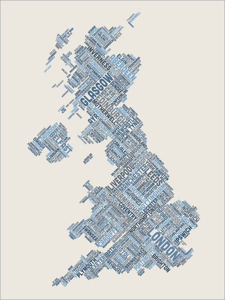 Great Britain Map Poster Art Print