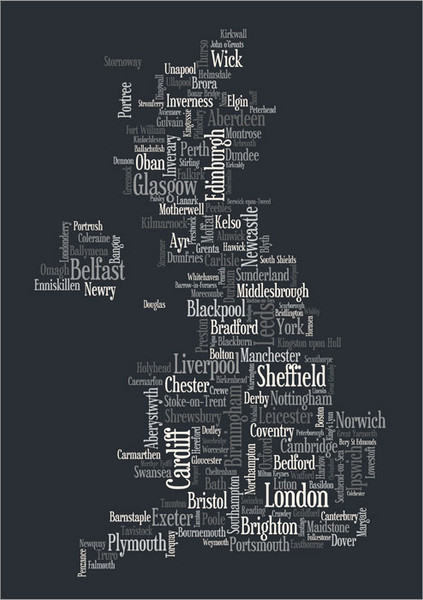 Great Britain Map Poster Art Print