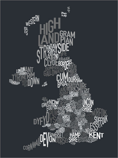 Great Britain Map Poster Art Print