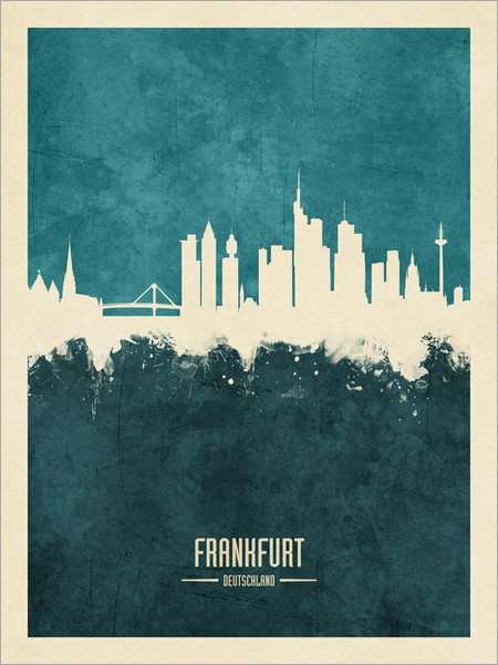 Frankfurt Germany Skyline Cityscape Poster Art Print