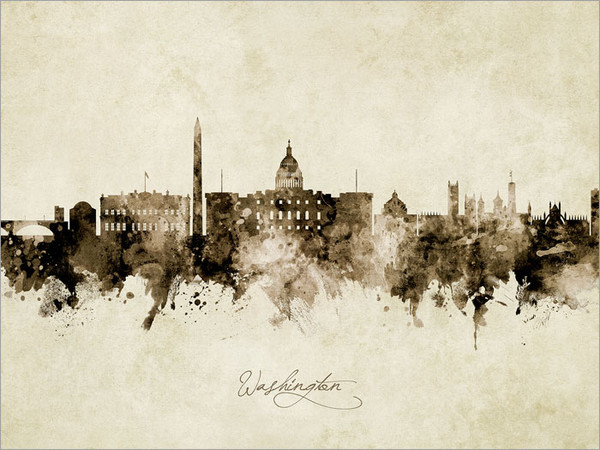 Washington DC Skyline Cityscape Poster Art Print