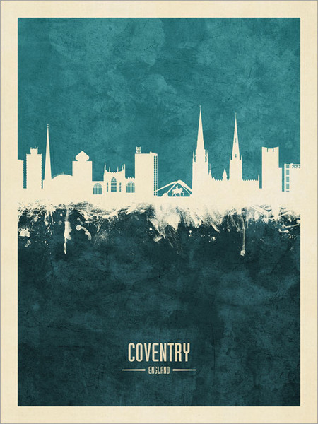Coventry England Skyline Cityscape Poster Art Print