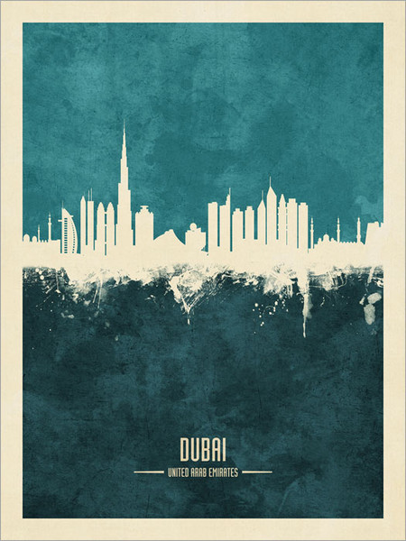 Dubai UAE Skyline Cityscape Poster Art Print