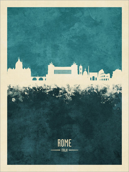 Rome Italy Skyline Cityscape Poster Art Print