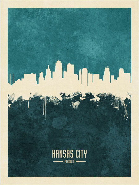 Kansas City Missouri Skyline Cityscape Poster Art Print