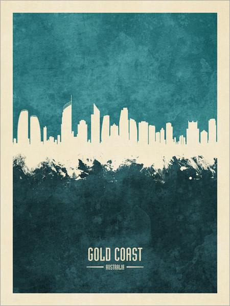 Gold Coast Australia Skyline Cityscape Poster Art Print