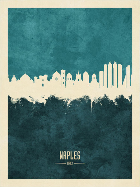 Naples Italy Skyline Cityscape Poster Art Print