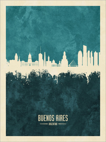 Buenos Aires Argentina Skyline Cityscape Poster Art Print