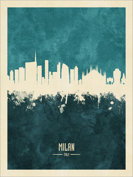 Milan Italy Skyline Cityscape Poster Art Print