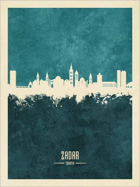 Zadar Croatia Skyline Cityscape Poster Art Print