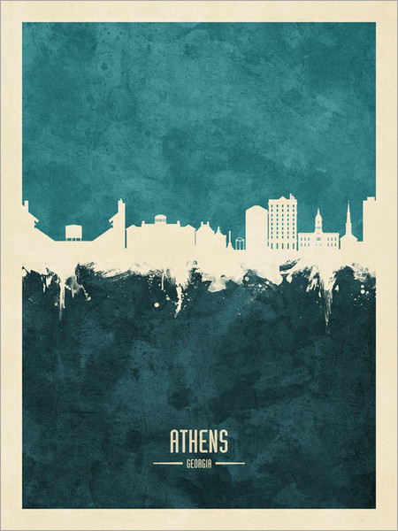 Athens Georgia Skyline Cityscape Poster Art Print