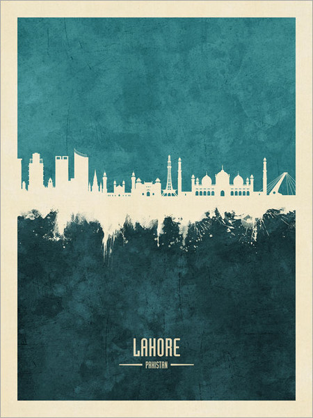 Lahore Pakistan Skyline Cityscape Poster Art Print