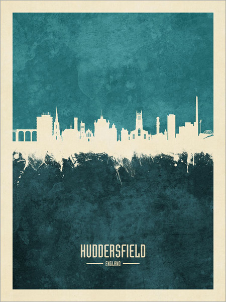 Huddersfield England Skyline Cityscape Poster Art Print