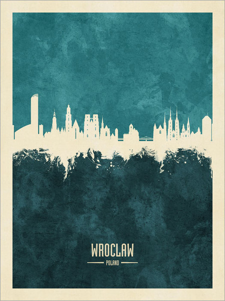 Wroclaw Poland Skyline Cityscape Poster Art Print