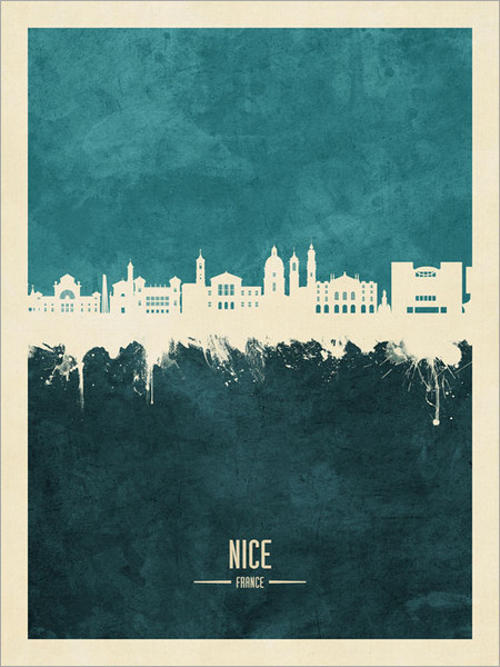 Nice France Skyline Cityscape Poster Art Print