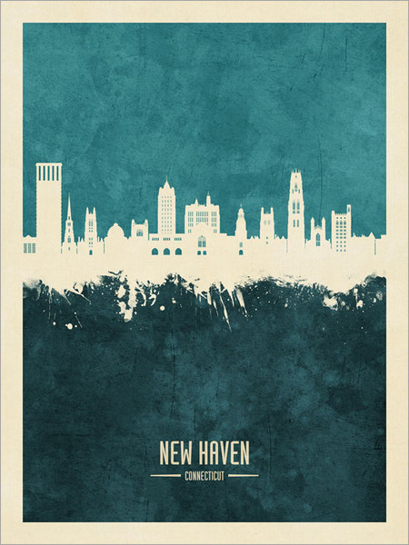New Haven Connecticut Skyline Cityscape Poster Art Print