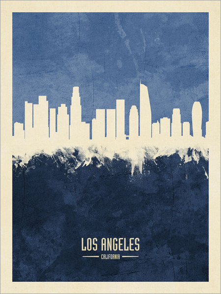 Los Angeles California Skyline Cityscape Poster Art Print