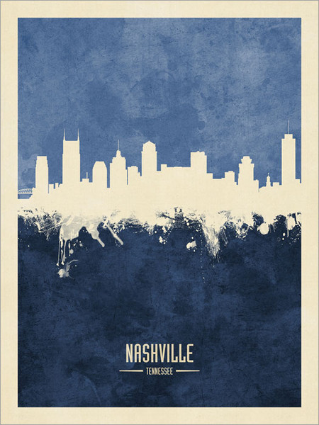 Nashville Tennessee Skyline Cityscape Poster Art Print