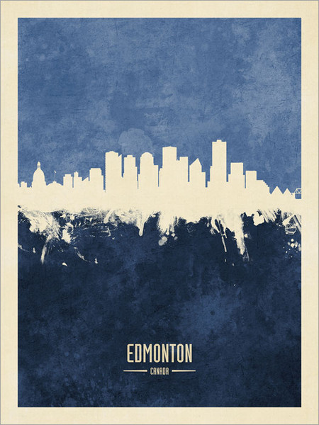 Edmonton Canada Skyline Cityscape Poster Art Print