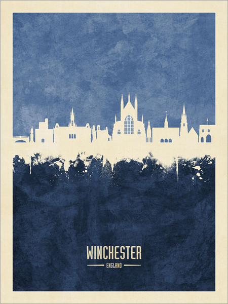Winchester England Skyline Cityscape Poster Art Print