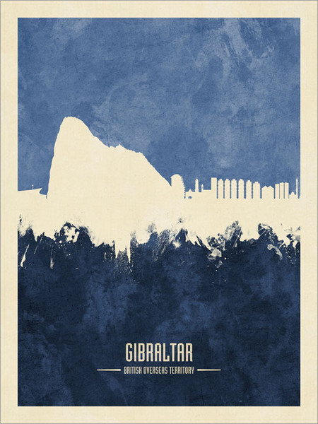 Gibraltar Skyline Cityscape Poster Art Print