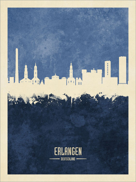 Erlangen Germany Skyline Cityscape Poster Art Print
